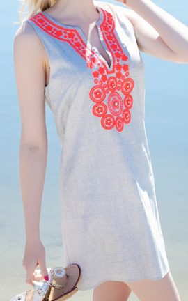 EverythingRoseyJulieBrownEmbroideredNeckSleevelessDress Dinner At The Club?